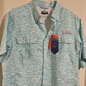 AFTCO Men's Mint Green Casual Button Down Shirt